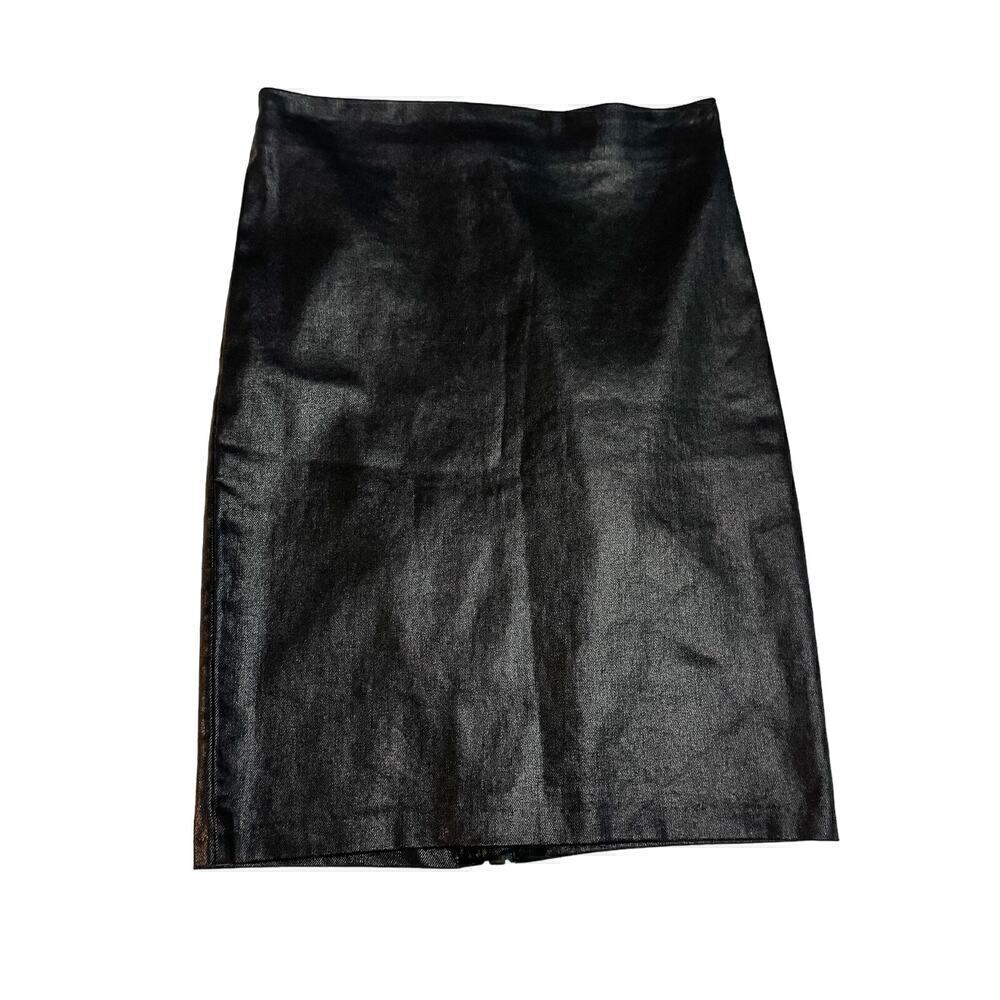 All Saints Coated Pencil Straight Skirt Black Size 2